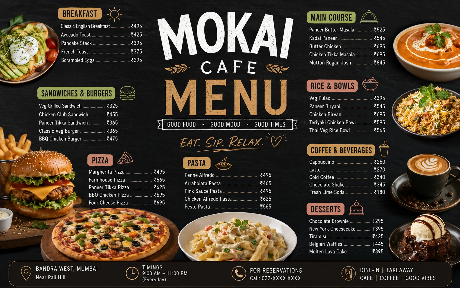 Mokai Cafe Menu