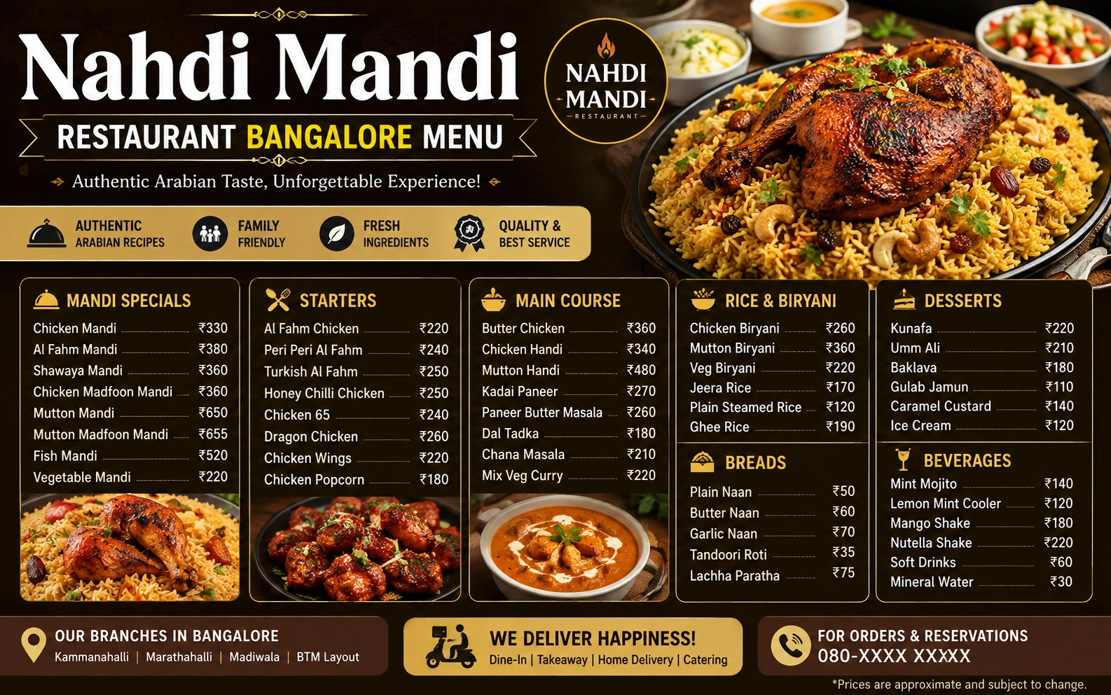Nahdi Mandi Restaurant Bangalore Menu