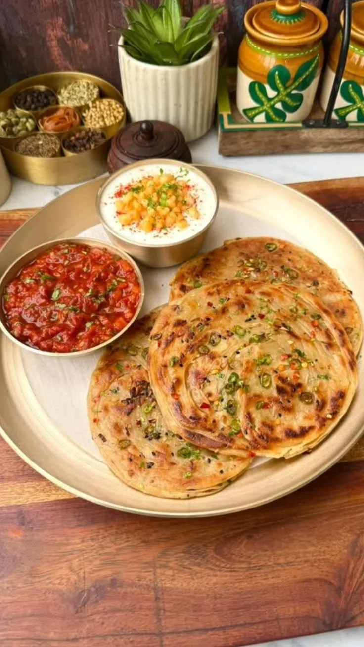 Lachha / Green Chili Paratha
